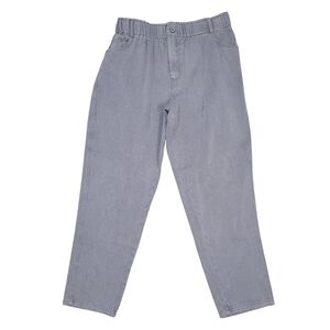Lavender J Elastic Waist Jeans Women's Size L Gray Denim Casual Relaxed Fit New